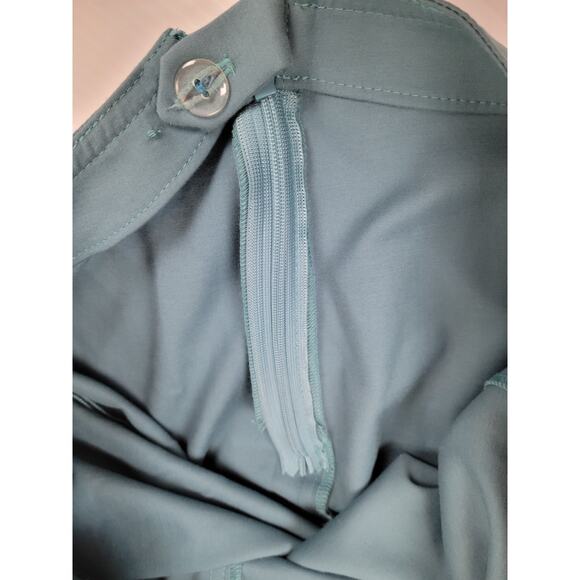 St. John 2 Teal Green Side Zipper Pull On Career‎ Ankle Preppy Workwear Pants - Picture 9 of 13